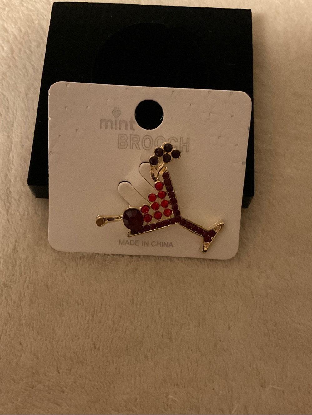 Mint Red and Gold Cocktail Glass Kids Brooch Pin